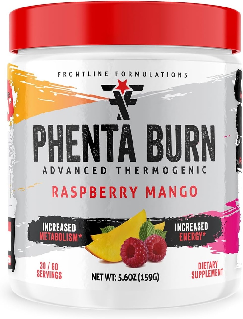 Phenta バーン, エネルギーと耐久性の向上, 驚くべき味, ベテラン所有し、操作 (60 サービング, ラズベリーマンゴー)