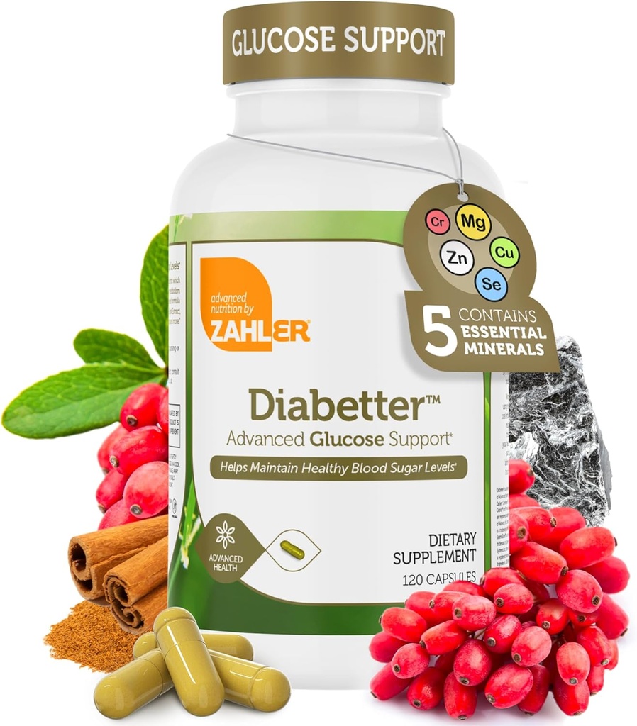 Zahler Diabetter、シナモン、認定コザー、180カプセルの高度なグルコースサポートサプリメント