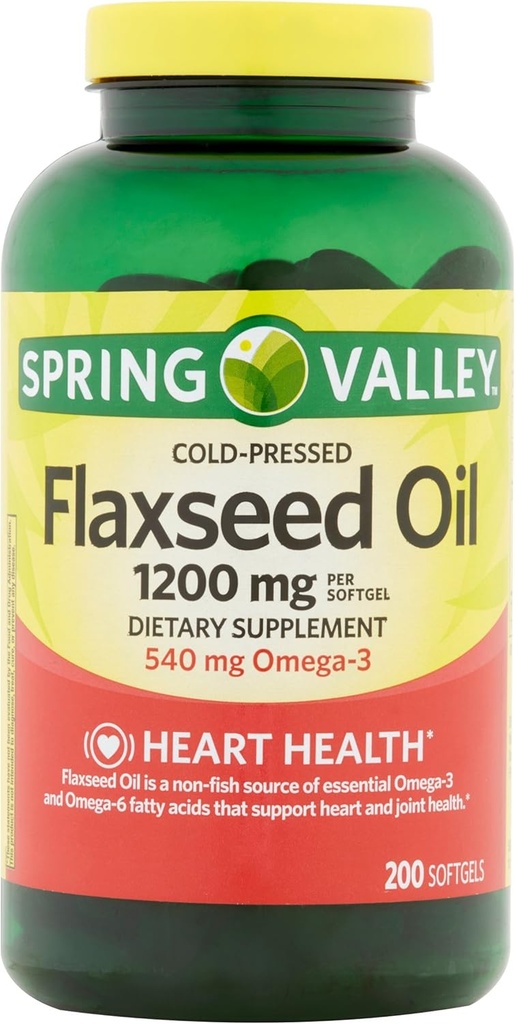 スプリングバレー - 亜麻仁油1200mg、200Softgels