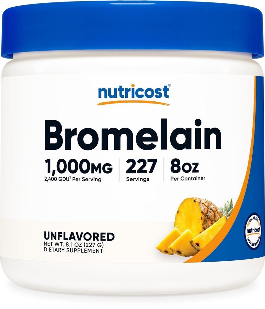Nutricost Bromelainパウダー8 OZ - 非GMO、ベジタリアン、グルテンフリー