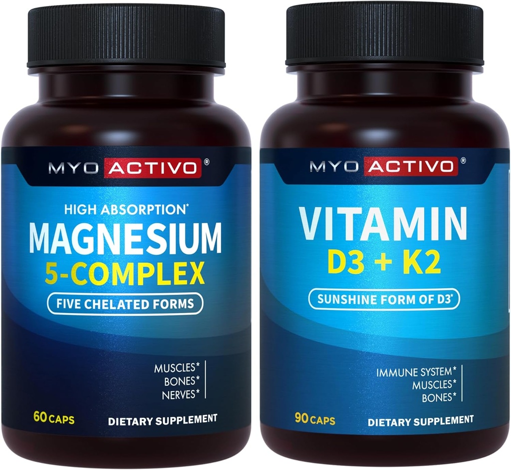 5-in-1 Magnesium Complex and Vitamin D3 K2