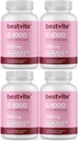 BESTVITEビタミンC 1000mg(480ベジタリアンカプセル)(120 x 4)シトラスBioflavinoids - No Stearates - ビーガン - 非GMO -グルテンフリー