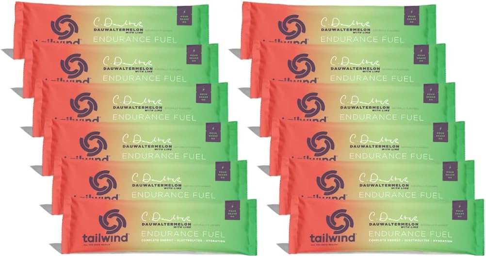 Tailwind Nutrition Endurance Fuel、Grab-and-Go Sports Drink Powder Mix with Electrolytes、Non-GMO、Soy、Dairy、Gluten、Vegan-Friendly、Dauwaltermelon、12のパック