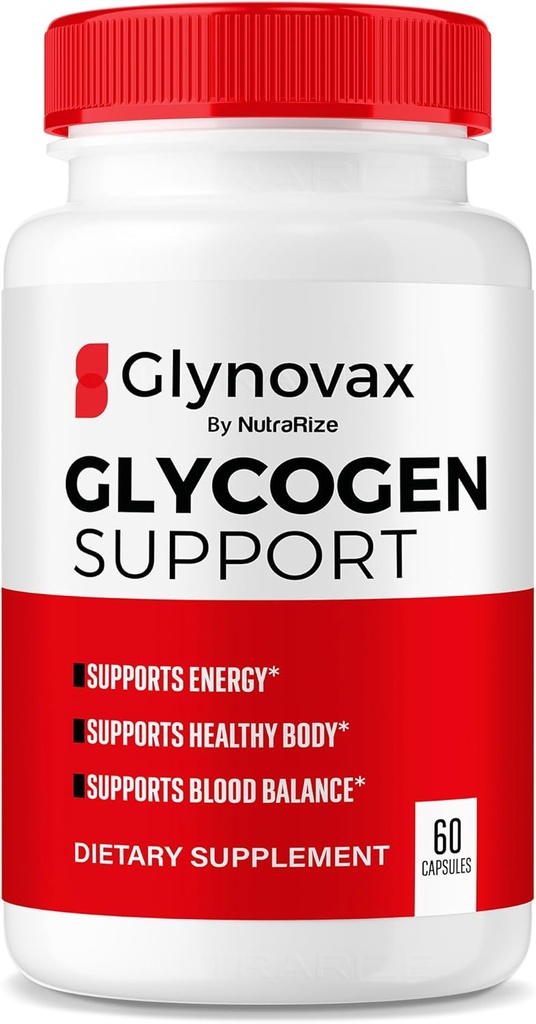 NutraRize Glynovax Pills、Glynovax Glycogenサポートフォーミュラ、健康的な安定したレベルを維持するためのすべての自然なサプリメント、公式Glyno Vaxレビュー(60カプセル)