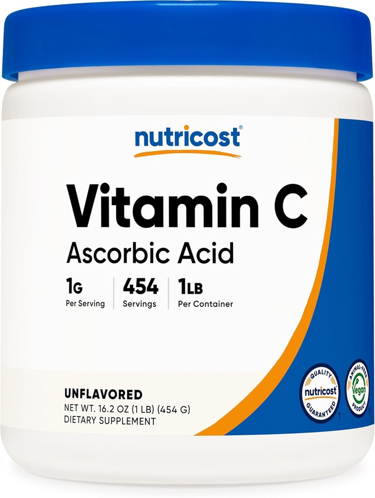 Nutricostの純粋なアスコルビン酸の粉(ビタミンC) 1LB
