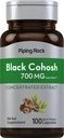 パイピングロックブラックコホッシュルートエキス | 700mg | 100カプセル | 濃縮 | 非GMO、グルテンフリーサプリメント