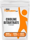 BulkSupplements.comコリンBitartrateパウダー - コリンサプリメント - Unflavored&グルテンフリー、給食当たり600mg、500g(1.1ポンド)(パッケージ1)