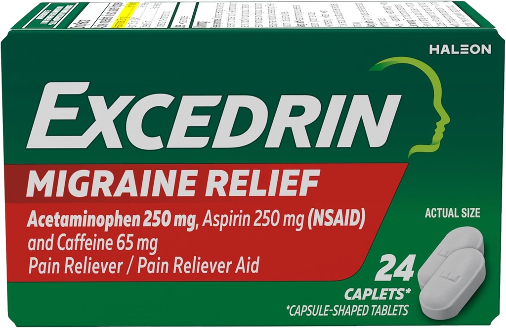 エキセドリンの片頭痛の症状を軽減するためのミグラインの救済カプレット - 24カウント