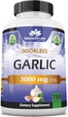 NaturaLife Labs Odorless Garlic - 3,000 mg のサービングあたり同等 - 150 Softgels - 有機エキストラバージンオリーブオイルで濃縮されたニンニクの電球エキス - 非GMO、グルテンフリー