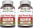 アメイジング・フォーミュラ サービング・カプセルの補足ごとの赤いイースト米 1200mg   Non-GMO   グルテンフリー | アメリカ製 (120 カウント | 2 パック)