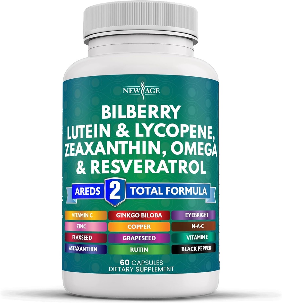 Bilberry Lutein&Zeaxanthin Lycopene Resveratrol Grape Seed Astaxanthin - アイビタミン - 60カウント