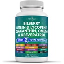 Bilberry Lutein&Zeaxanthin Lycopene Resveratrol Grape Seed Astaxanthin - アイビタミン - 60カウント