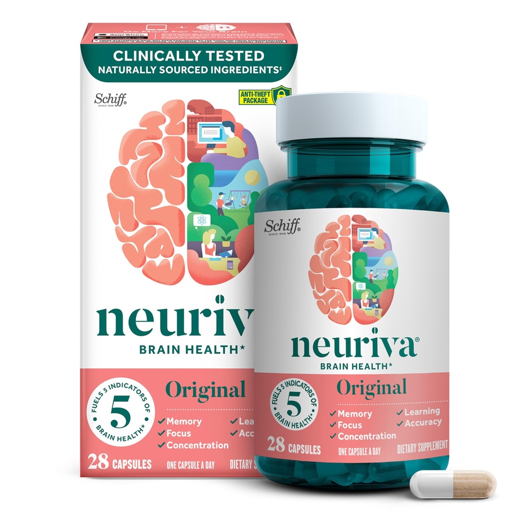 NEURIVAオリジナルDecaffeinated臨床的に記憶、焦点及び集中、NeuroFactor及びPhosphatidylserine、28ctのカプセルのためのNootropicの頭脳の補足をテストしました