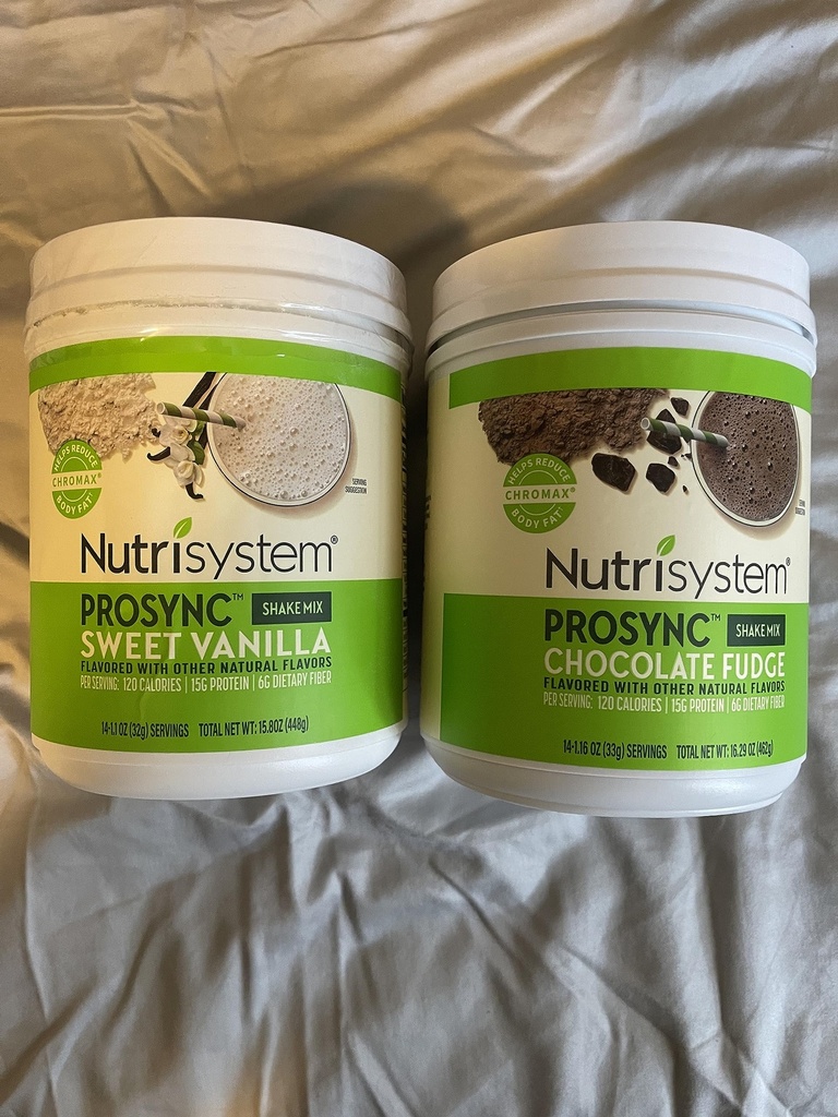 Nutrisystem Nutricrush Probiotic Shakes Chocolate Fudge と Sweet Vanilla Shake Mix - Protein & Probiotics サポート Digestive Bust Belly Bloat 2 コンテナ 16.3 oz. 各 28 サービング,(2 パック)