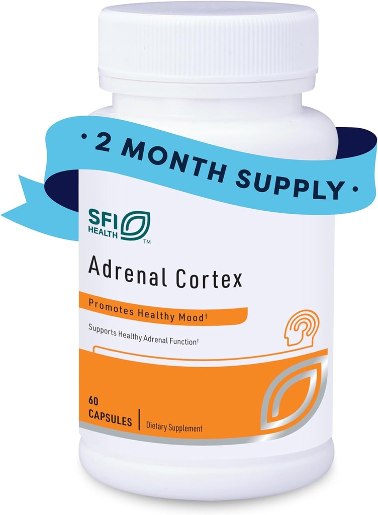 Klaire Labs SFI Health Adrenal Cortex - Cortisol Healthのターゲット広告サポートサプリメント - 精製、BSEフリー凍結凍結乾燥エキス(60カプセル)