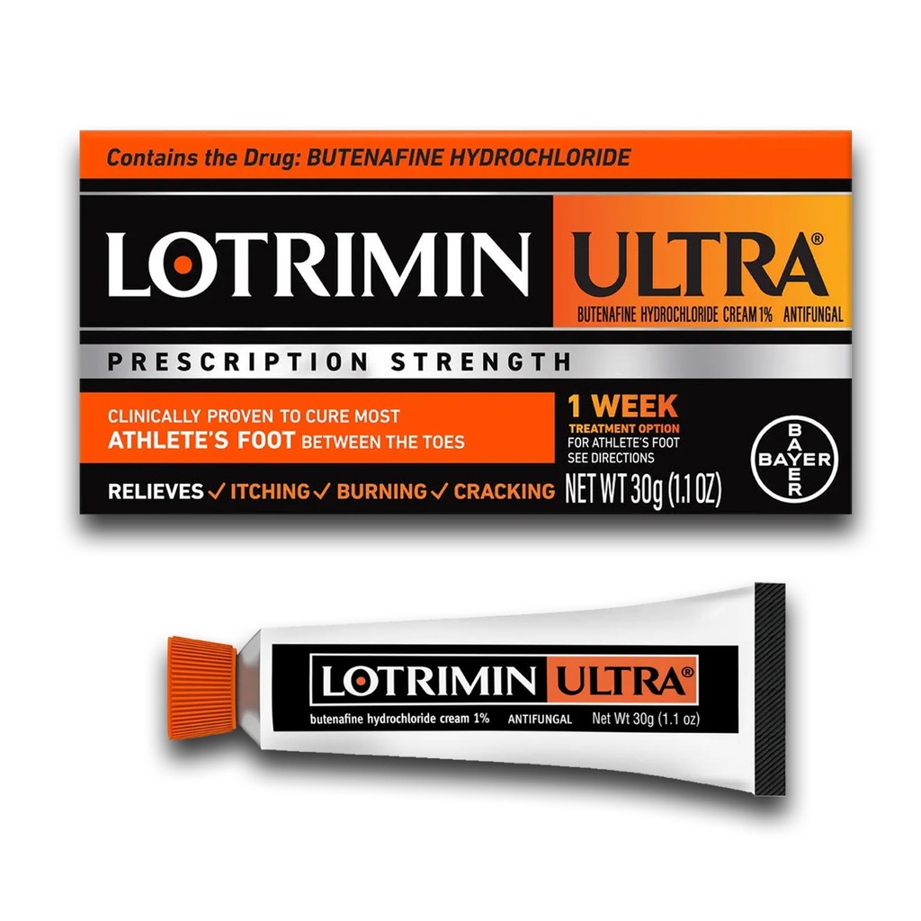 Lotrimin Ultra 1 Week Athleteのフィートの処置、規定の強さのBetenafineの塩酸塩1%のカーブのほとんどの選手のフィート間のつま先、クリーム、1.1 Oz