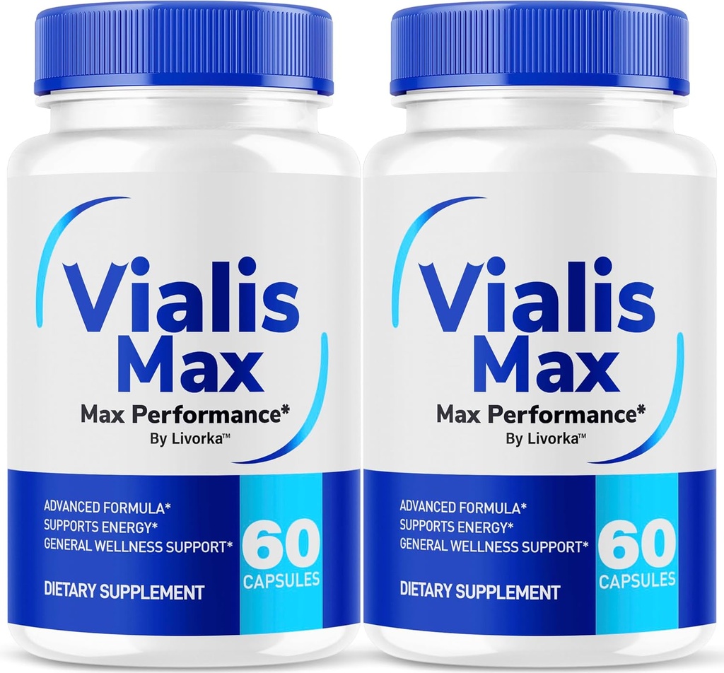 (2パック)男性のためのVialis Maxの丸薬 - 速い代理エネルギー、持久力および性能、VialisMaxのカプセルの高度の方式、2か月のための120のカプセルのための公式のVialisの最高の優れた男性サポート方式
