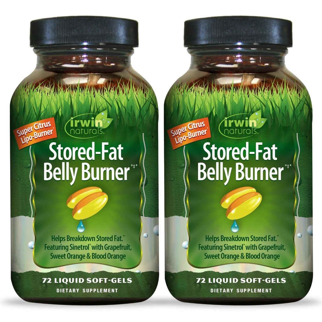 Irwin Naturals Stored-Fat Belly Burner - 72 液体ソフトジェル、2 のパック - 助け サポート 保存脂肪の故障 - 48 総サービング