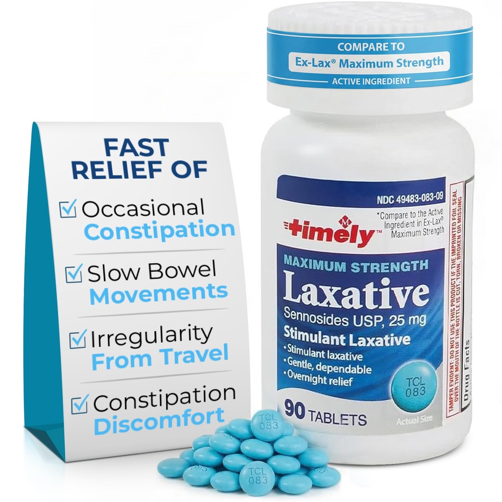株式会社タイムキャップ LABS 時機を得た - 最高の乳剤 - 90 最高の強さのタブレット - 25mg Sennosides Laxative - 機会の便秘の救助、便秘の速い代理のための最もよい乳剤