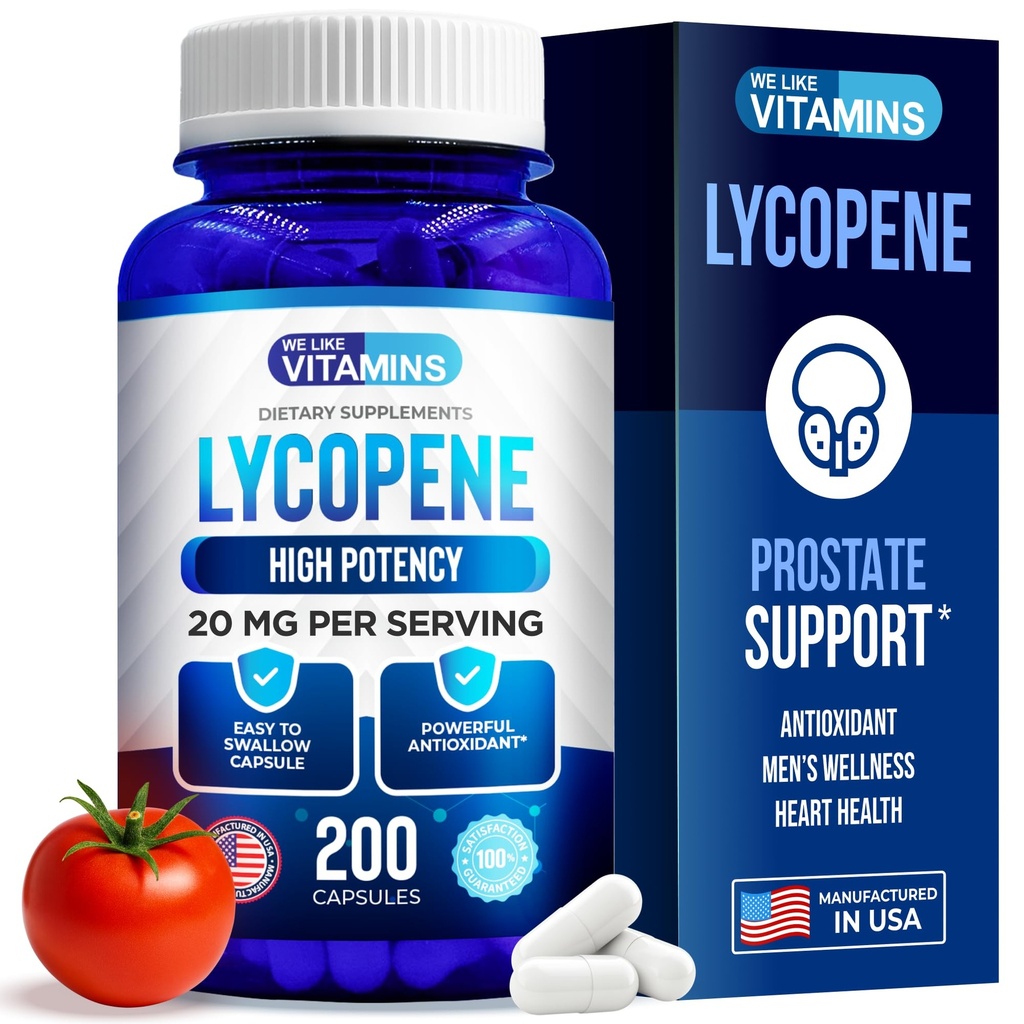 ビタミンLycopeneは男性のためのサプリメント - サービングあたりLycopene 20mg - 200カプセル - 免疫システムと前立腺の健康をサポートするのに役立ちますスーパー抗酸化剤