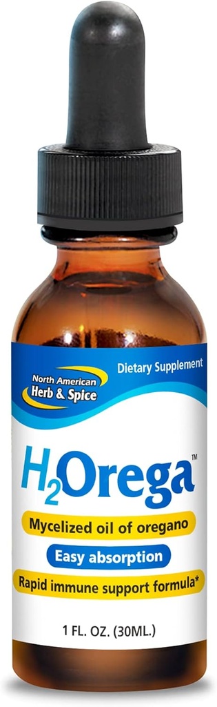 NORTH AMERICAN HERB & SPICE H2Orega - 1 fl. oz. - オレガノのMycelizedオイル - 急速な免疫サポート方式 - 容易な吸収 - 非GMO - 173 サービング