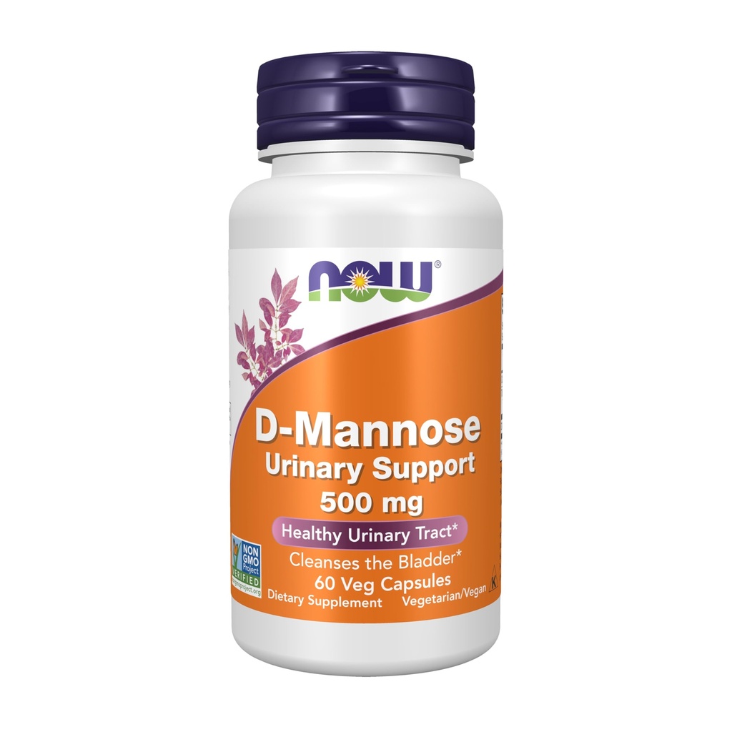 NOWフーズサプリメント、D-Mannose 500mg、非GMOプロジェクト検証、健康な尿路*、60ベジカプセル