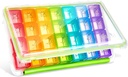 Fullicon Weekly Pill Organizer 4 日、Pill Box 7 Day for Travel、Moisture-Proof Daily Pill Box Organizer、薬、ビタミン、魚油、サプリメント(Clear and Green)の大型ピルケース
