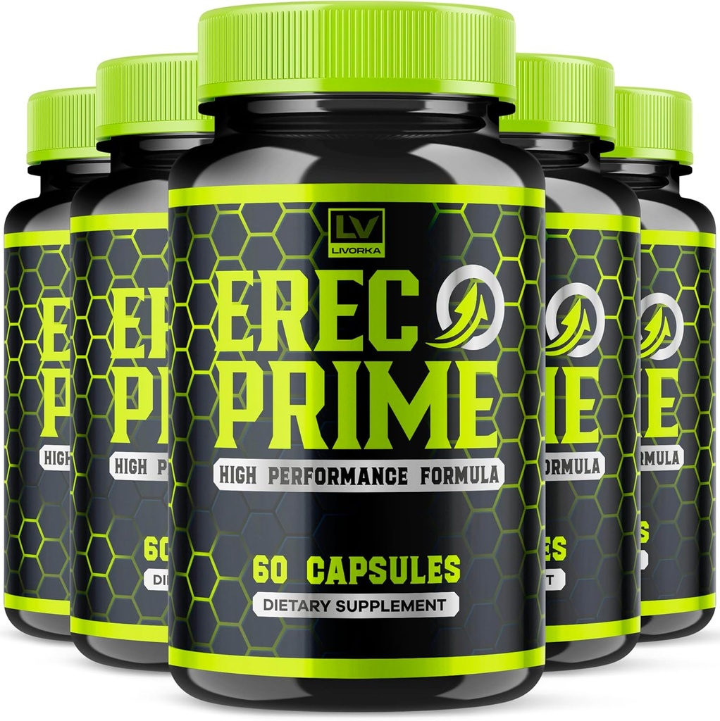 (5 Pack) ErecPrime Capsules, ErecPrime Advanced Support Formula Pills (300 Capsules)