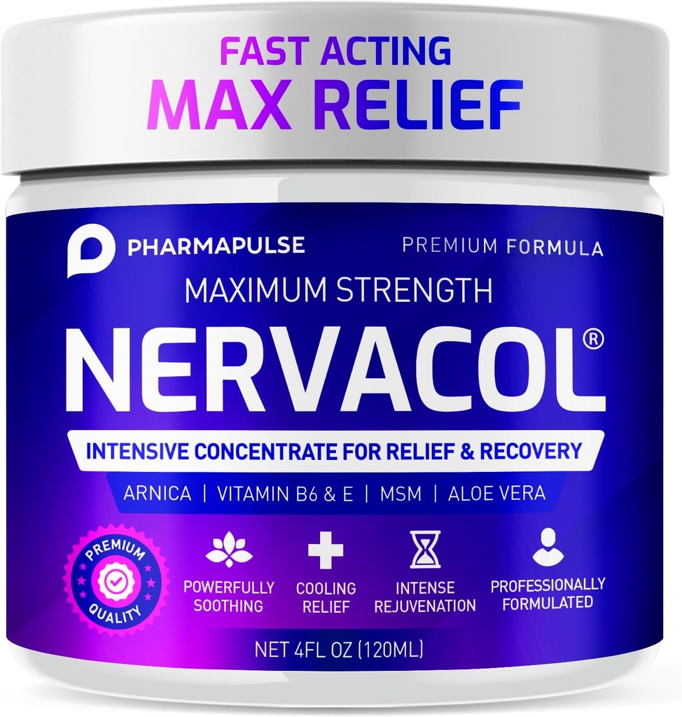Pharmapulse Neuropathy Nerve Therapy & Relief Cream - Maximum Strength Relief Cream for Foot, Hands, Legs, Toes Includes Alpha Lipoic Acid, Arnica, Vitamin B6, Aloe Vera, MSM - Effective Soothing 4oz