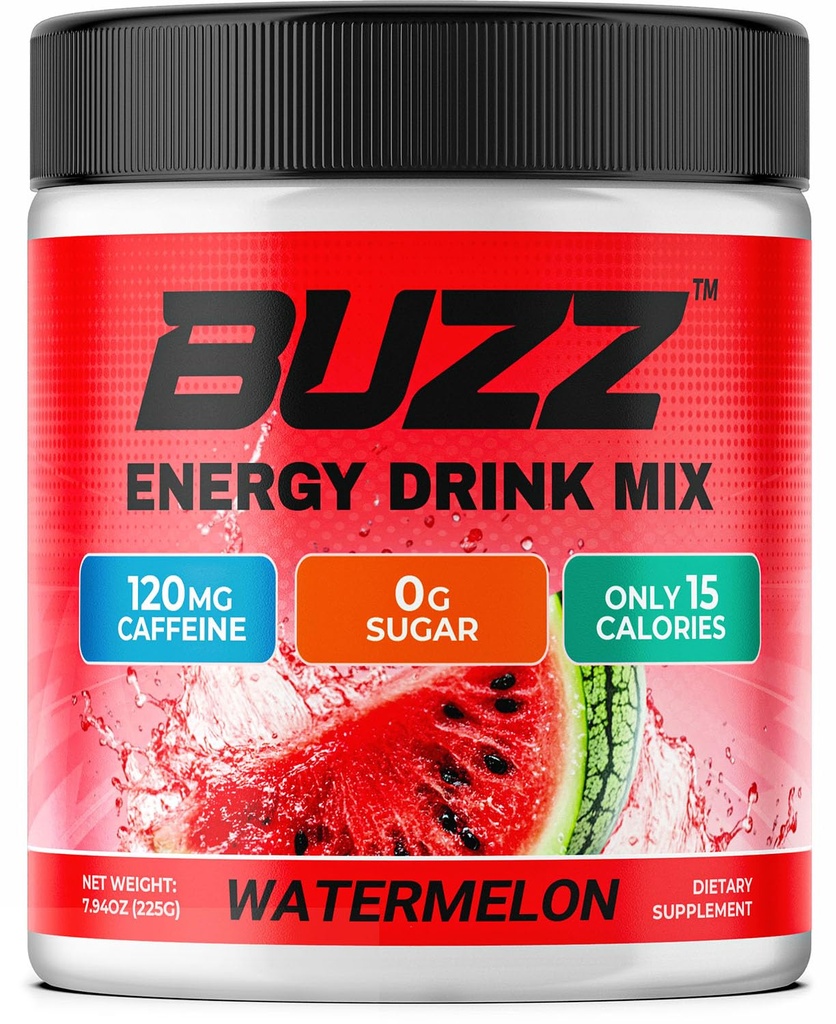 モーニングブズエナジードリンクパウダー - エネルギーブーストドリンクミックス - 酸化防止剤と砂糖フリーエネルギー - モーニングキックスタートとスポーツ栄養耐久性製品 - 30サービング、スイカ、8オンス