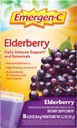 Emergen-C Elderberry Fizzy Drink Mix、Elderberry Immune Support、ナチュラルフレーバー、高効力ビタミンC、18カウント