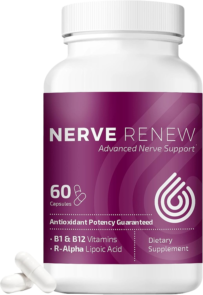 NERVE RENEWアドバンストNerveサポート - 300mg安定Rアルファリポ酸、ビタミンBコンプレックス、Benfotiamine、高速機能サポートのためのハーブ