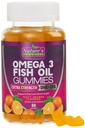 Omega 3の魚油のガミー、高い吸収DHA及びEPAの中心の健康なオメガ3のガミーの補足、余分強さの接合箇所及び頭脳サポート、おいしいオレンジ味の魚油の性質のビタミン- 60のガミー