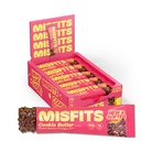 Misfits ビーガンプロテインバー, クッキーバター - 更新レシピ | プラントベース, 低砂糖 & 炭水化物, 高繊維スナック | パック 15
