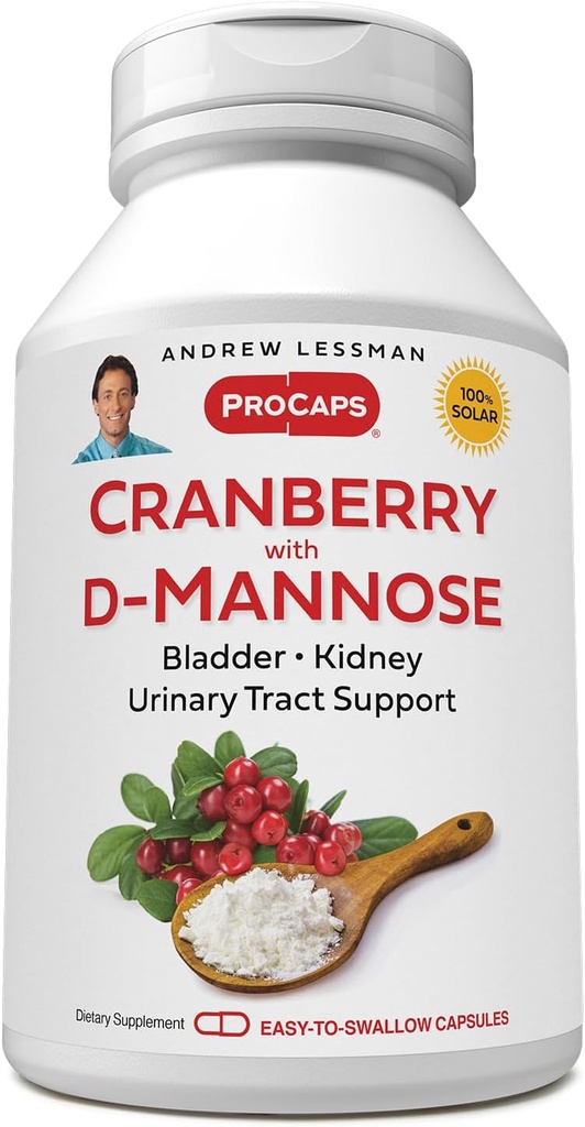 D-MannoseとANDREW LESSMANクランベリー - 30カプセル - 膀胱、腎臓、尿路の健康をサポートします。 高い効力はクランベリーの濃縮物およびD-Mannose標準化しました。 カプセルを飲みやすい