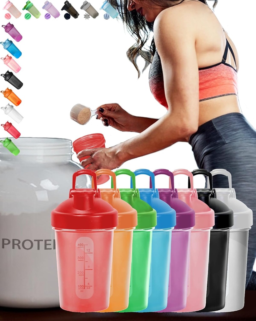 EBAT 16ピースセットカラフルなAntiDropBPAFREELeakProofProteinシェーカーボトルバリューパックw。 ウィスクボール&人間工学に基づいたデザイン&、男性/女性のための8つのユニークなカラーバリューパック(写真を見る)/