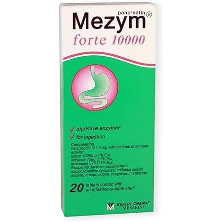 Grace nnvg Mezym Forte 10000, 20 錠 (サプリメント, 消化のサポートのためのパンクレアチン酵素)