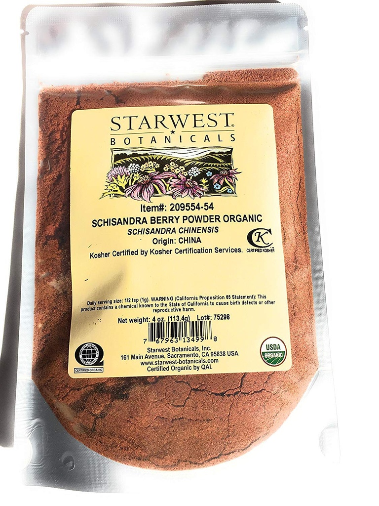 Schisandraの果実の粉の有機性4のoz StarWestの植物