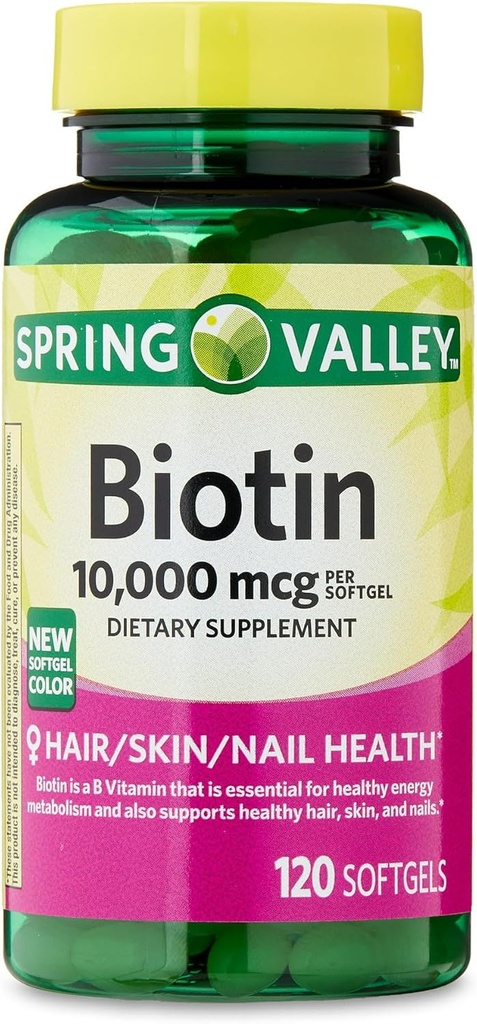 IKJのBiotinの毛/皮/釘の健康の食事療法の補足のSoftgels、10,000のmcg、120の計算
