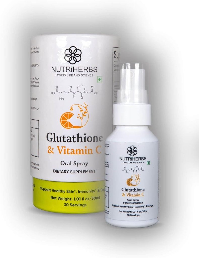 Nutriherbs のビタミン C が付いているグルタチオンの口頭スプレー-高められた吸収、酸化防止補足、サポート免除、健康な皮及び毛(2)の 30 ml のパック