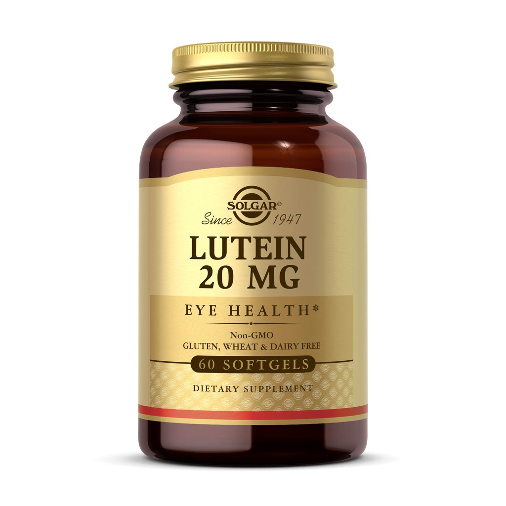 Solgar Lutein 20mg、60 Softgels - サポート目の健康 - フィルタアウトブルーライト - フローラGLO Lutein - 非GMO、グルテンフリー、酪農場無料 - 60のサービングが含まれています