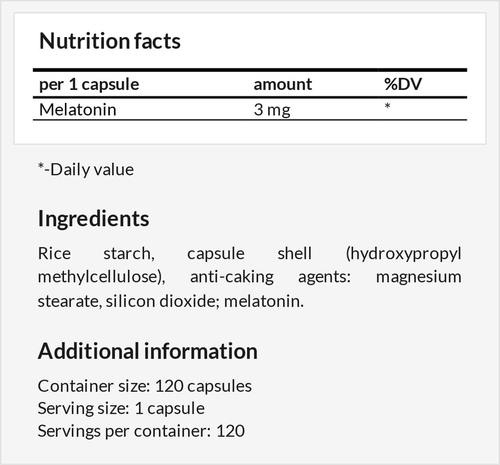 APOLLO'S HEGEMONY Melatonin 3mg 120 caps.