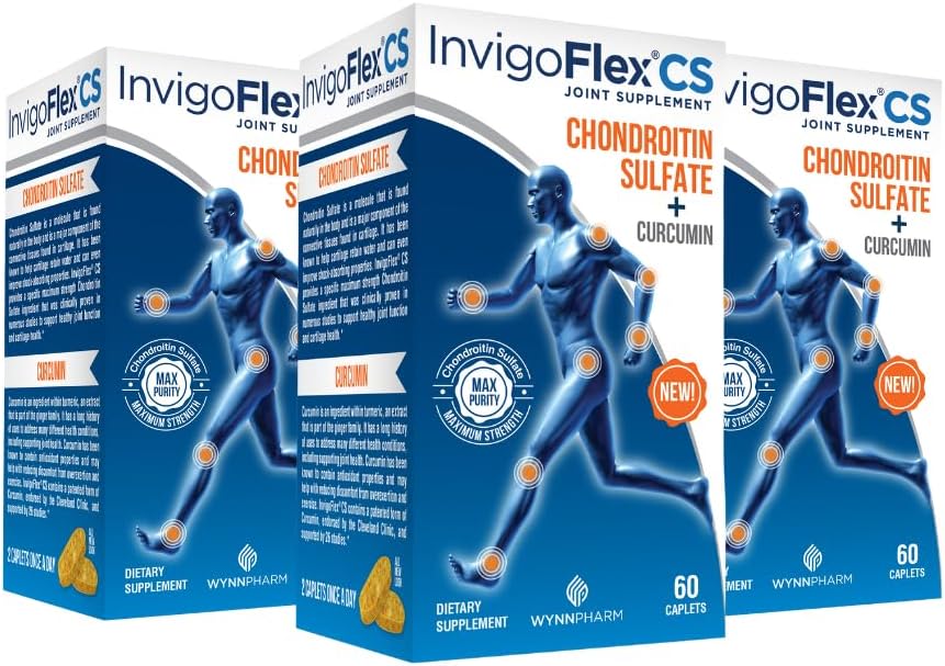 INVIGOFLEXコンドロイチン硫酸カネ、ハンド、バック&ヒッププレミアムジョイントサプリメント CS - 3パック