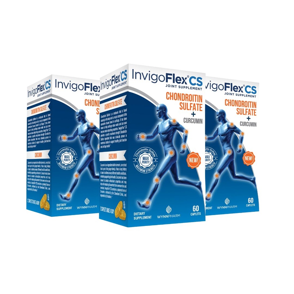 INVIGOFLEXコンドロイチン硫酸カネ、ハンド、バック&ヒッププレミアムジョイントサプリメント CS - 3パック