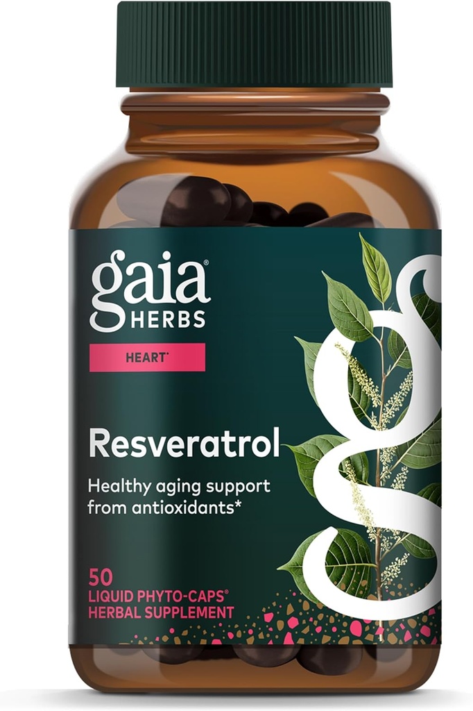 Gaia Herbs Resveratrol 150 - 美容&耐放射線性抗酸化剤サポートサプリメント - 日本Knotweedで作られた - サービングあたり150mgトランスレスベラトロールが含まれています - 50液体フィトカプセル(25日の供給)