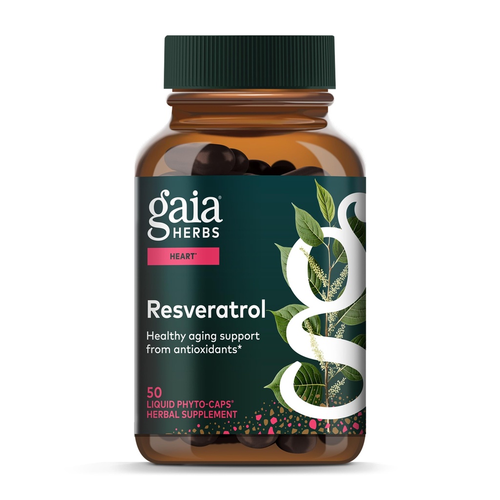 Gaia Herbs Resveratrol 150 - 美容&耐放射線性抗酸化剤サポートサプリメント - 日本Knotweedで作られた - サービングあたり150mgトランスレスベラトロールが含まれています - 50液体フィトカプセル(25日の供給)