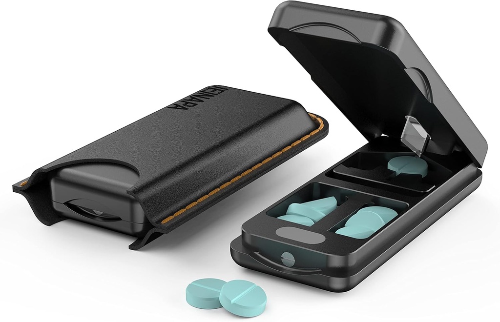 自動センタリング装置、316Lのステンレス鋼の刃が付いているアルミニウム丸薬のディバイダー、本革箱、小さい丸薬か大きい丸薬(黒)を切るための専門の丸薬のディバイダーが付いている丸薬のカッター