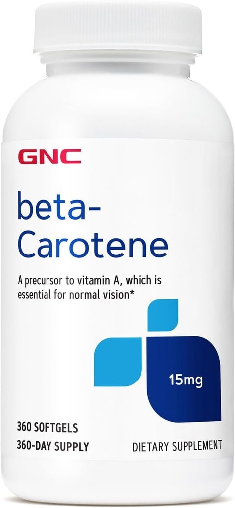 GNC β-カロテン 15mg | ノーマル・ビジョンに欠かせないビタミンAのプレクサー | 360 カウント
