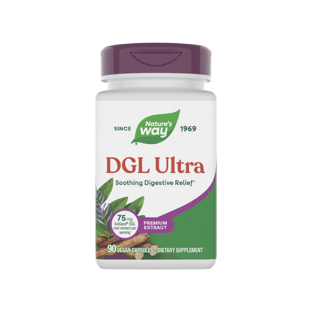 Nature's Way DGL Ultra, Premium Licorice Root Extract, Soothing Digestive Edwards*, GutGard付き, 75 mg/サービングなし, いいえグルテン, 90 ビーガンカプセル (パッケージング 5 月 Vary)