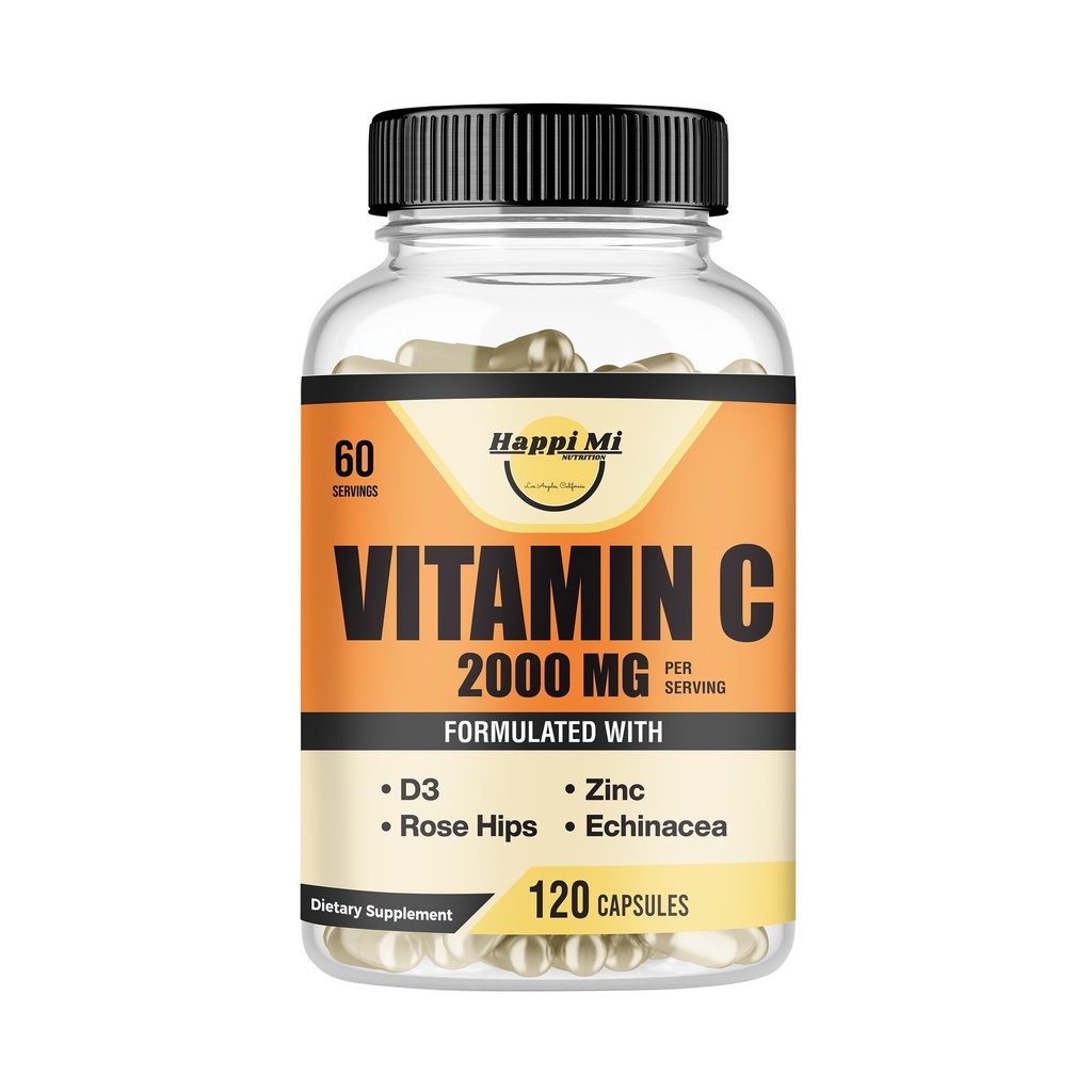 ビタミンC 2000MG、亜鉛40 mg、ビタミンD3 5000 IU、Echinaceaエキス、ローズヒップ、大人のための免疫サポート、免疫ブースター、120ビーガンキャップ、60日の供給、非GMO、フィラーなし